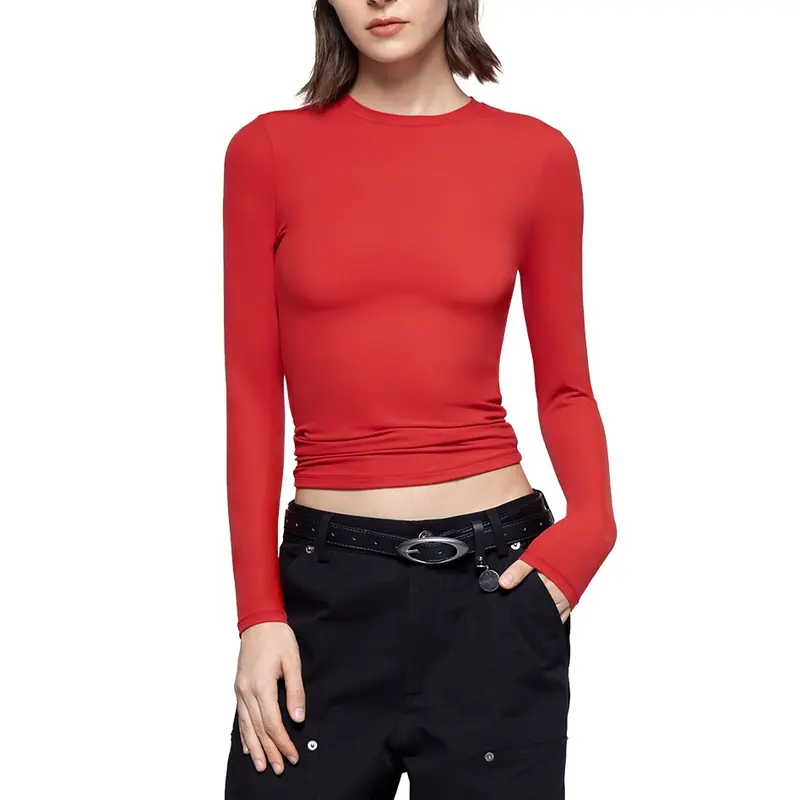 Long Sleeve Basic Tee - Slim Fit Cloud Top