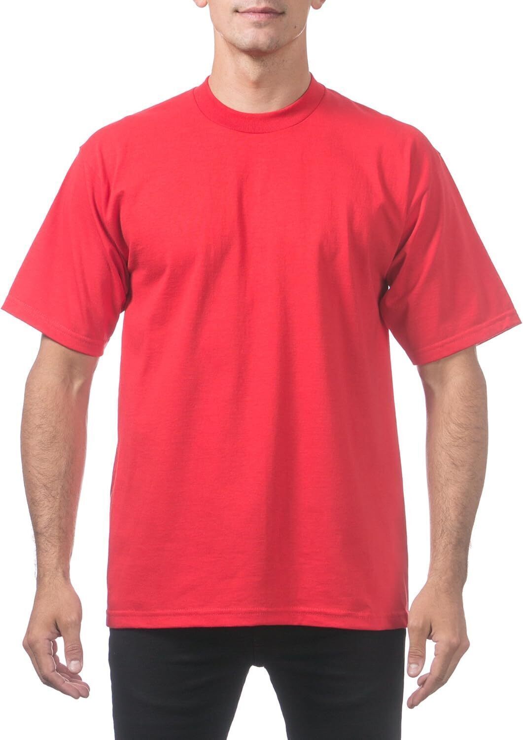 12 Pcs-Men's Heavyweight Cotton Short Sleeve Crew Neck T-Shirt