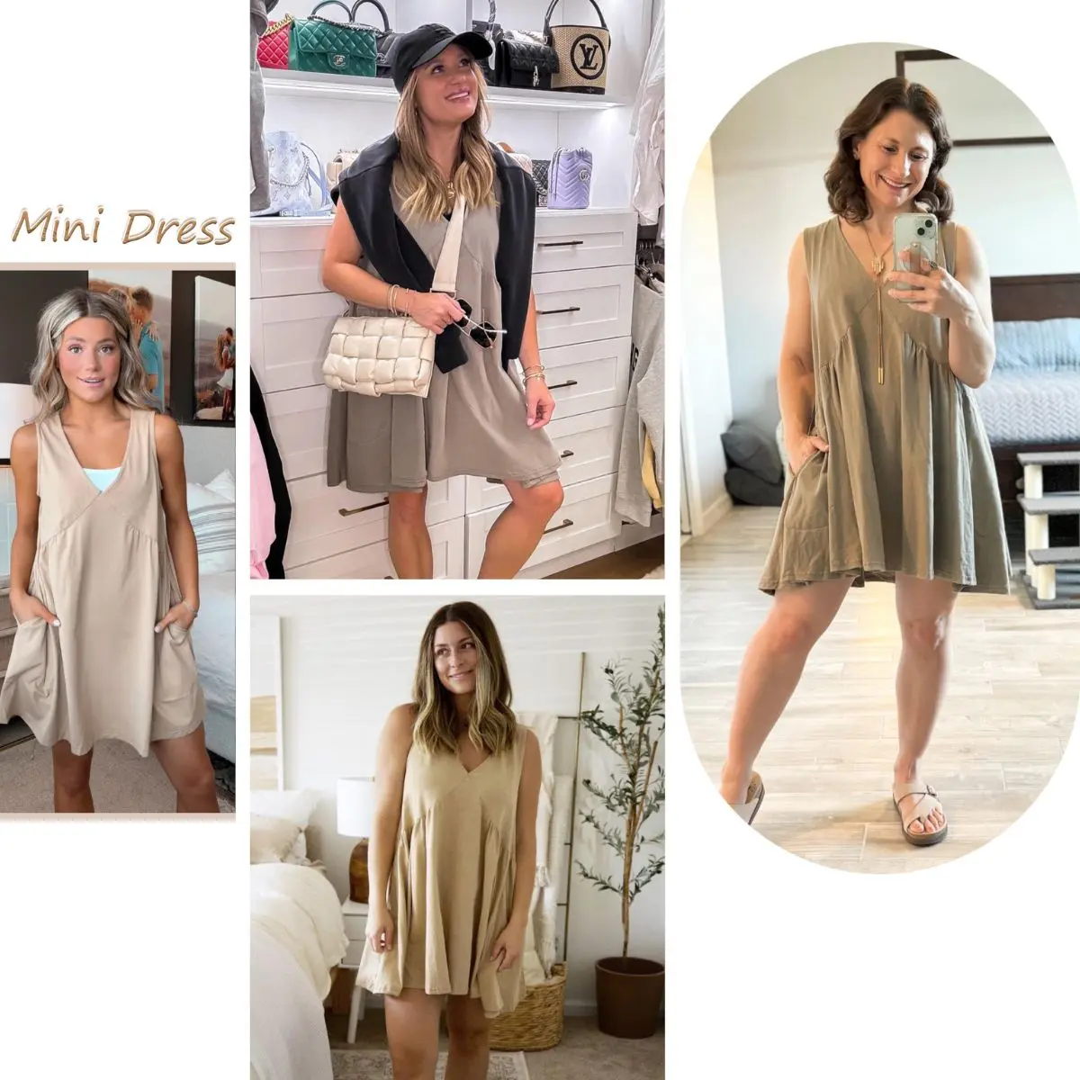 11 Pcs-Women's A-Line Sleeveless Mini Dress with Pockets
