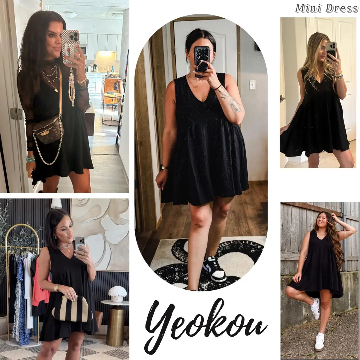 11 Pcs-Women's A-Line Sleeveless Mini Dress with Pockets