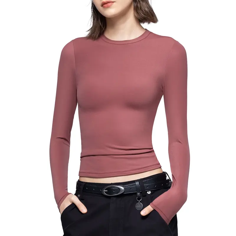 Long Sleeve Basic Tee - Slim Fit Cloud Top