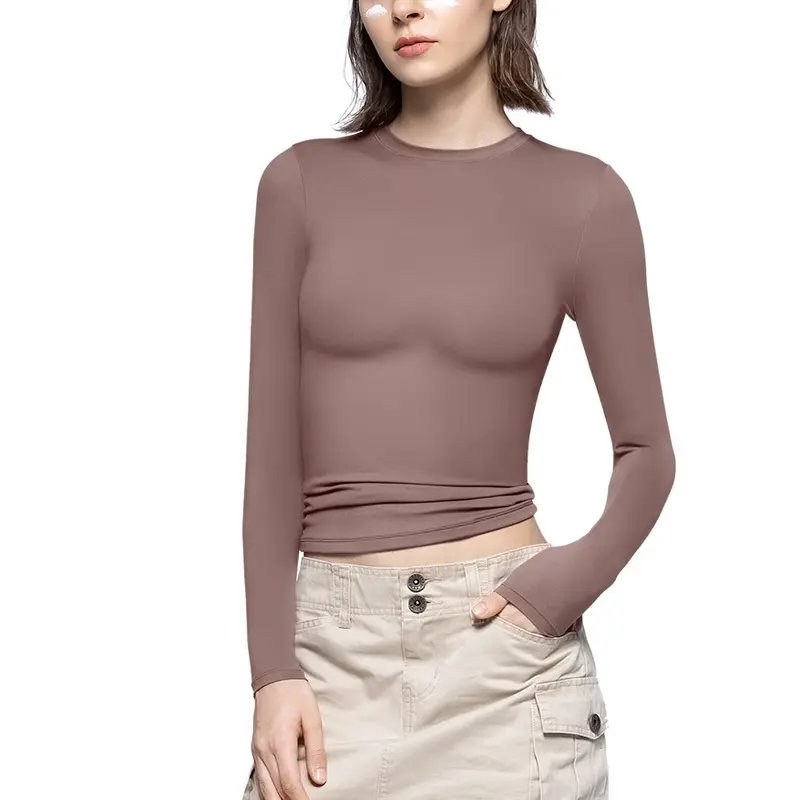 Long Sleeve Basic Tee - Slim Fit Cloud Top