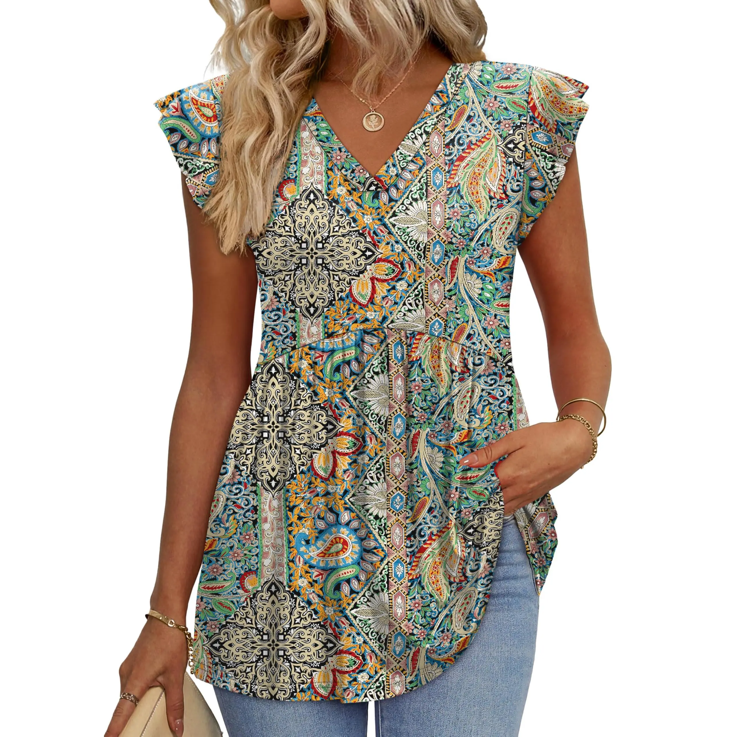 ⚡FINAL SALE⚡- 8 PACK Women’s Summer Casual Tops – Babydoll Ruffle Sleeve Blouses