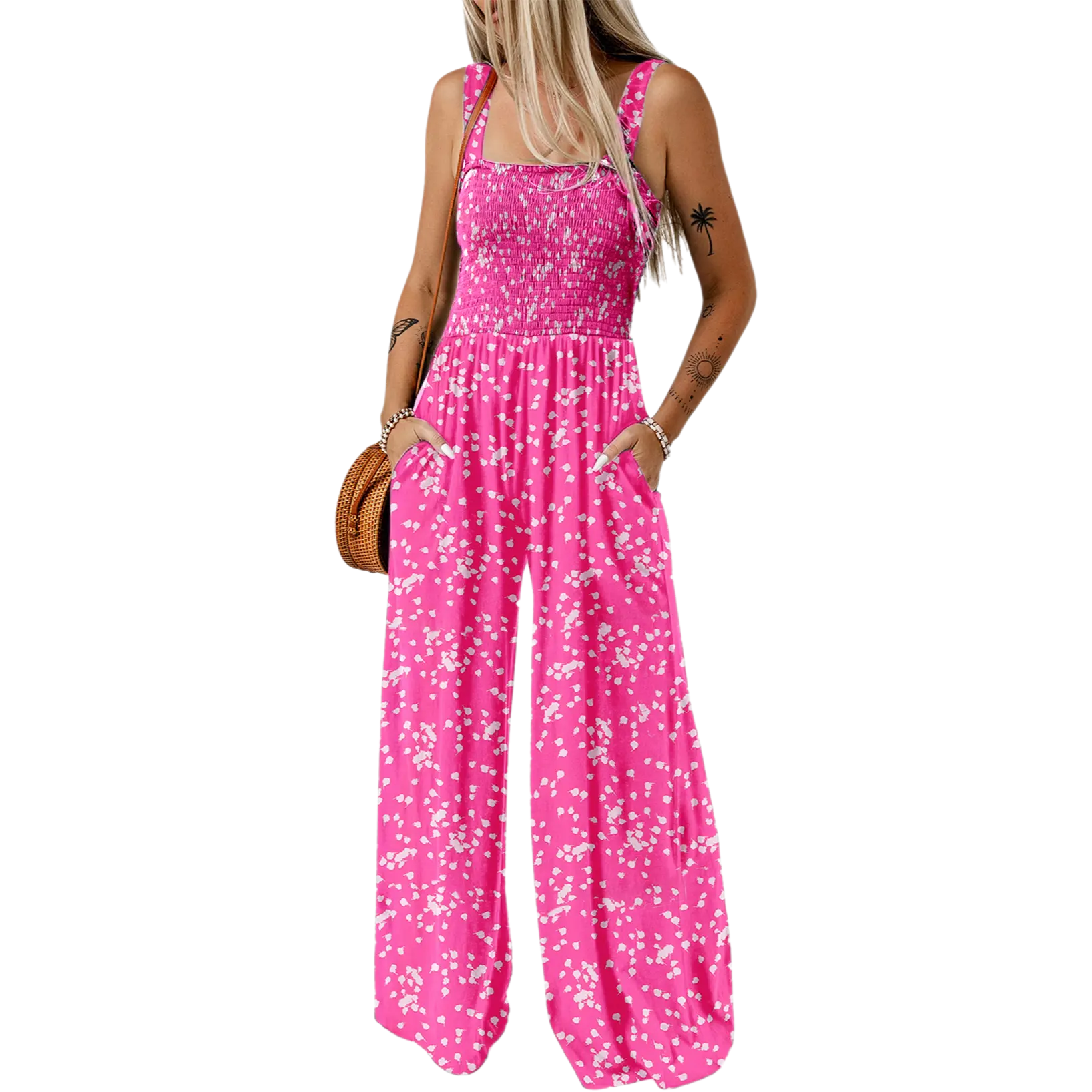 Women's Casual Sleeveless Printed Jumpsuit