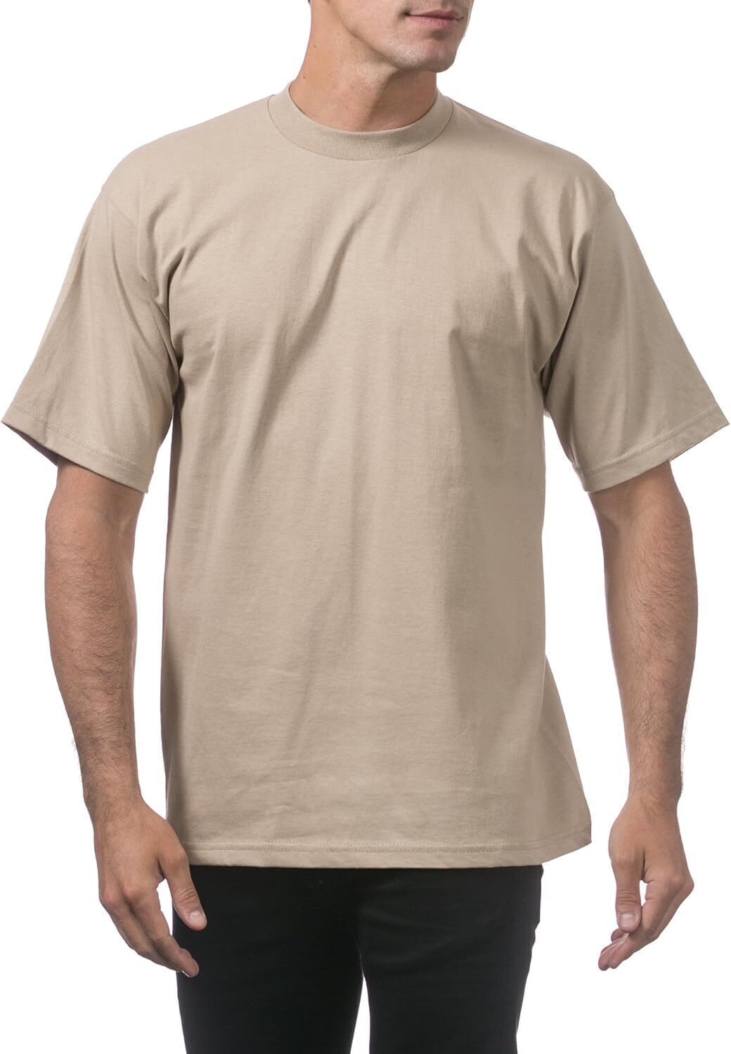12 Pcs-Men's Heavyweight Cotton Short Sleeve Crew Neck T-Shirt