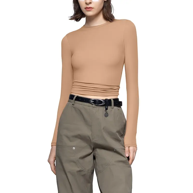 Long Sleeve Basic Tee - Slim Fit Cloud Top