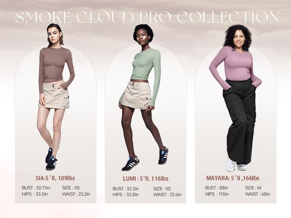 PUMIEY Long Sleeve Basic Tee Women's Crew Neck Slim Fit Tops Streetwear Minimalist Double Layer Compression Tee Casual Cloud Going outfits Office Outfits Women Elegant Classy tops Cute Fall outfits Summervibes summerwins