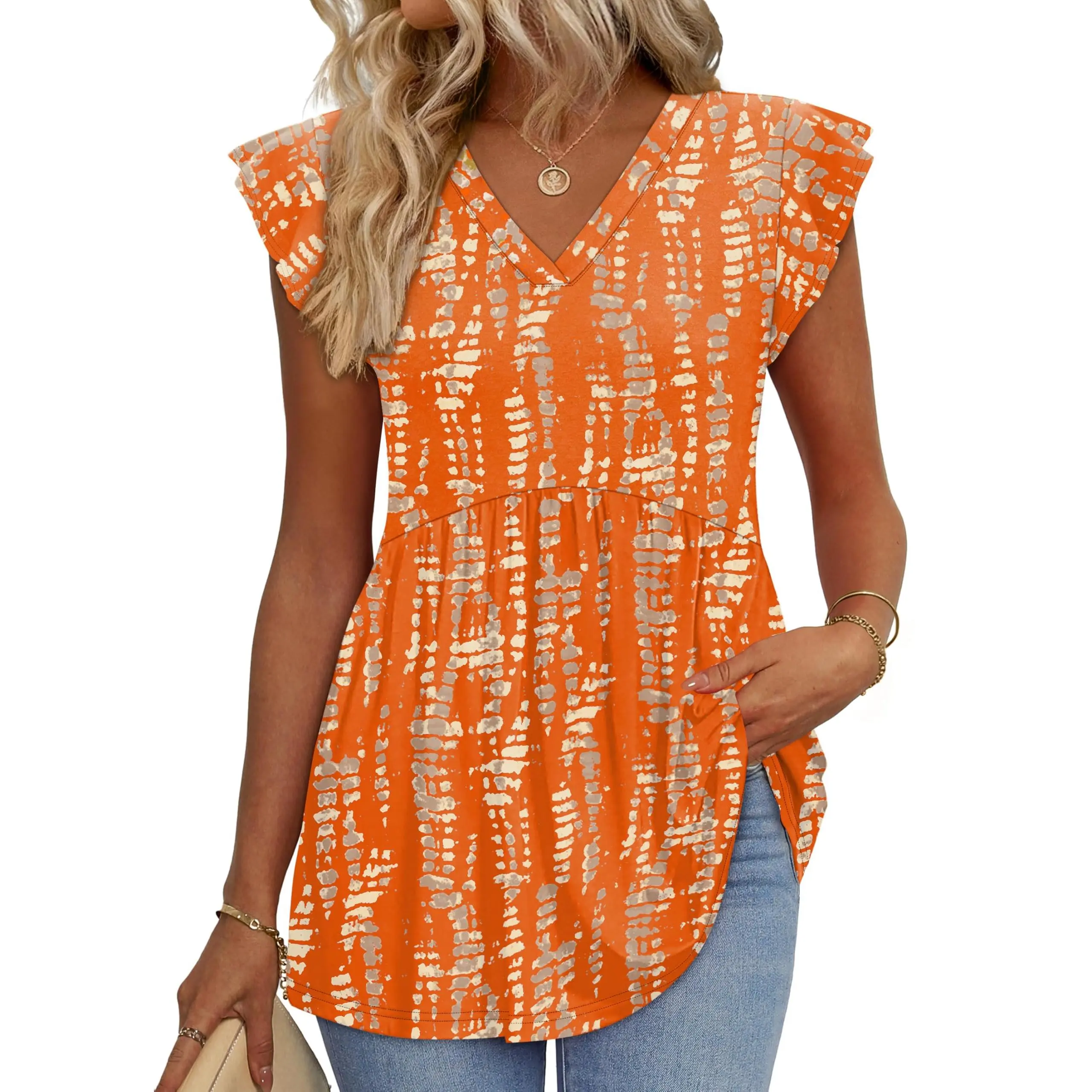 ⚡FINAL SALE⚡- 8 PACK Women’s Summer Casual Tops – Babydoll Ruffle Sleeve Blouses
