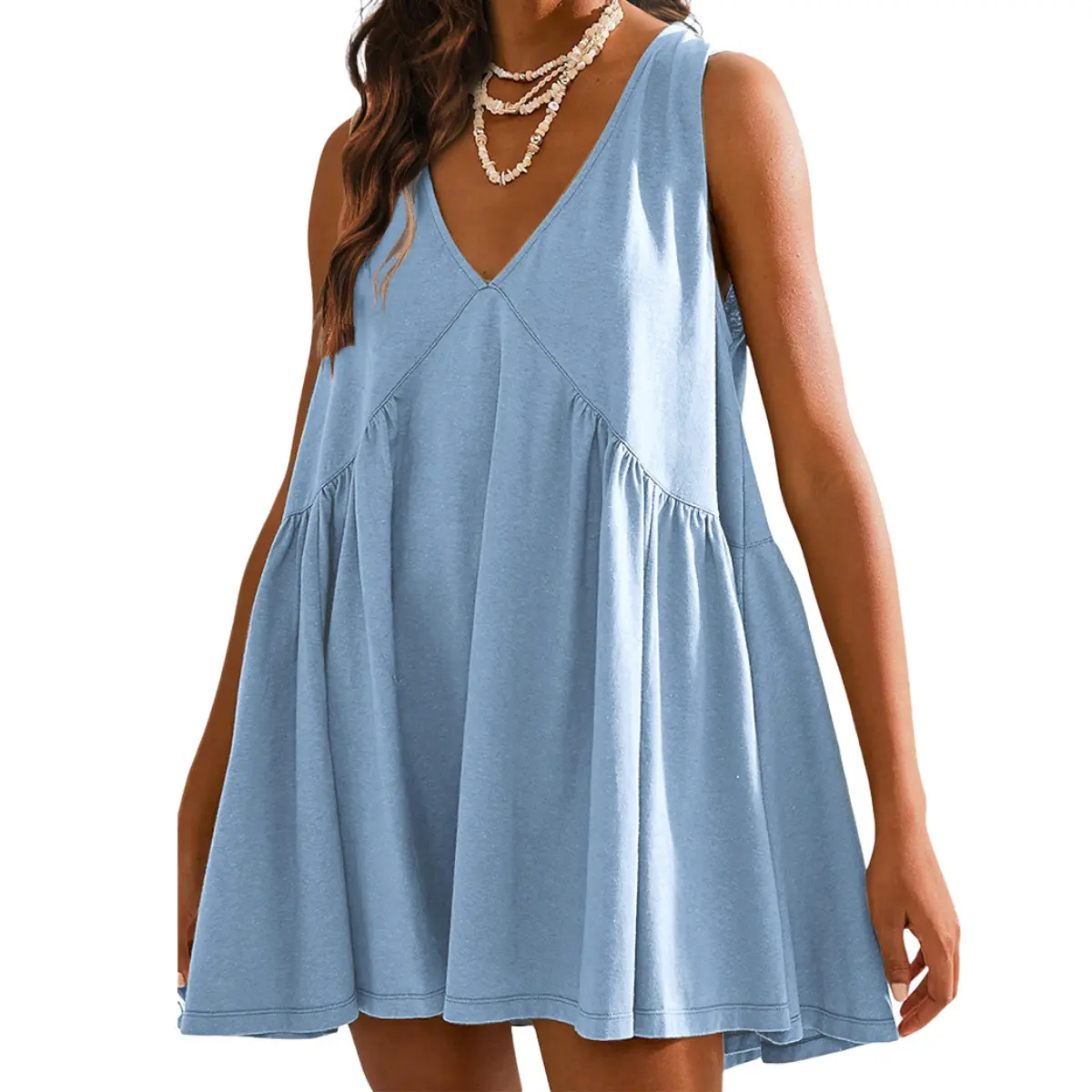 14 Pcs-Women's A-Line Sleeveless Mini Dress with Pockets