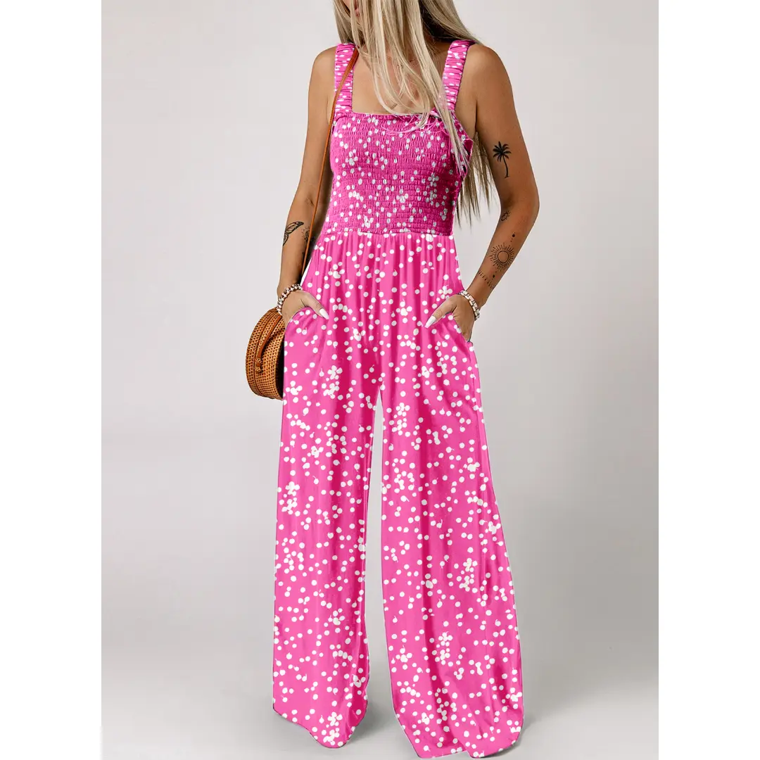 Women's Casual Sleeveless Printed Jumpsuit