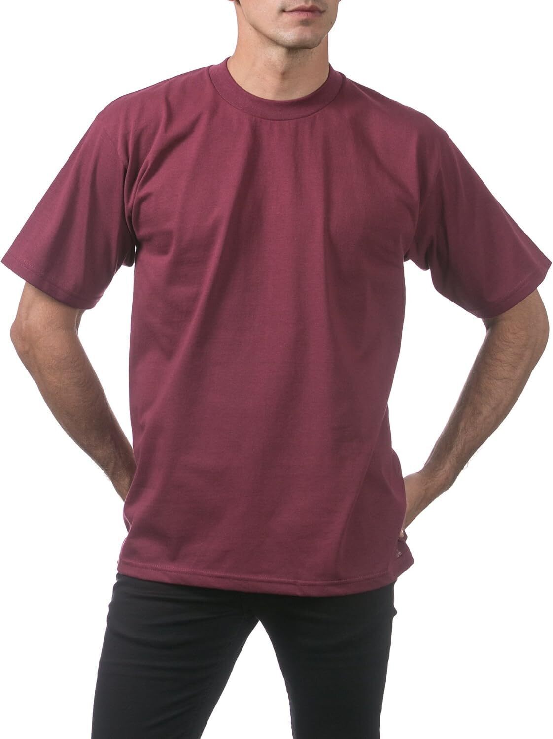 12 Pcs-Men's Heavyweight Cotton Short Sleeve Crew Neck T-Shirt