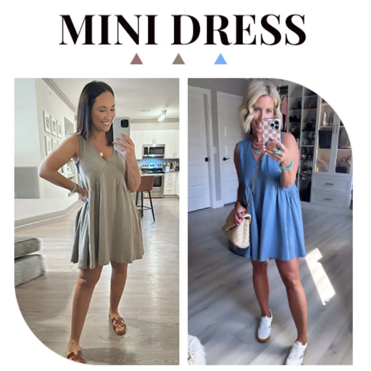 11 Pcs-Women's A-Line Sleeveless Mini Dress with Pockets