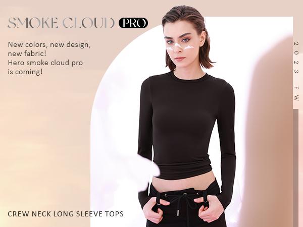 PUMIEY Long Sleeve Basic Tee Women's Crew Neck Slim Fit Tops Streetwear Minimalist Double Layer Compression Tee Casual Cloud Going outfits Office Outfits Women Elegant Classy tops Cute Fall outfits Summervibes summerwins