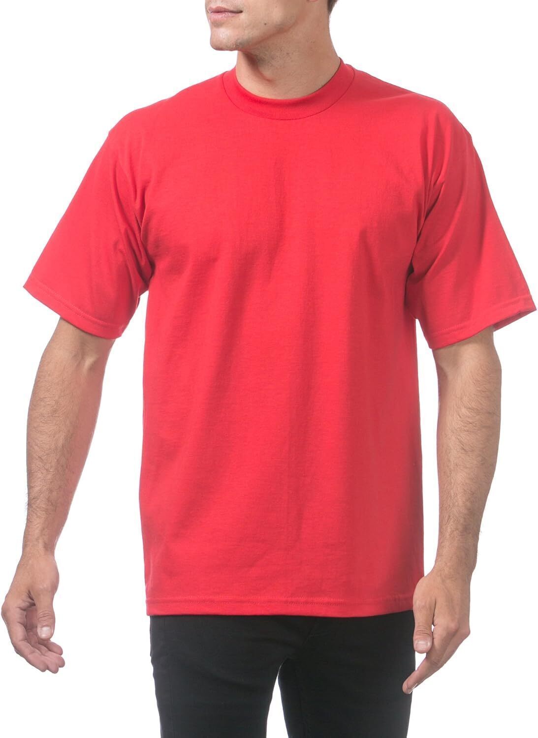 12 Pcs-Men's Heavyweight Cotton Short Sleeve Crew Neck T-Shirt