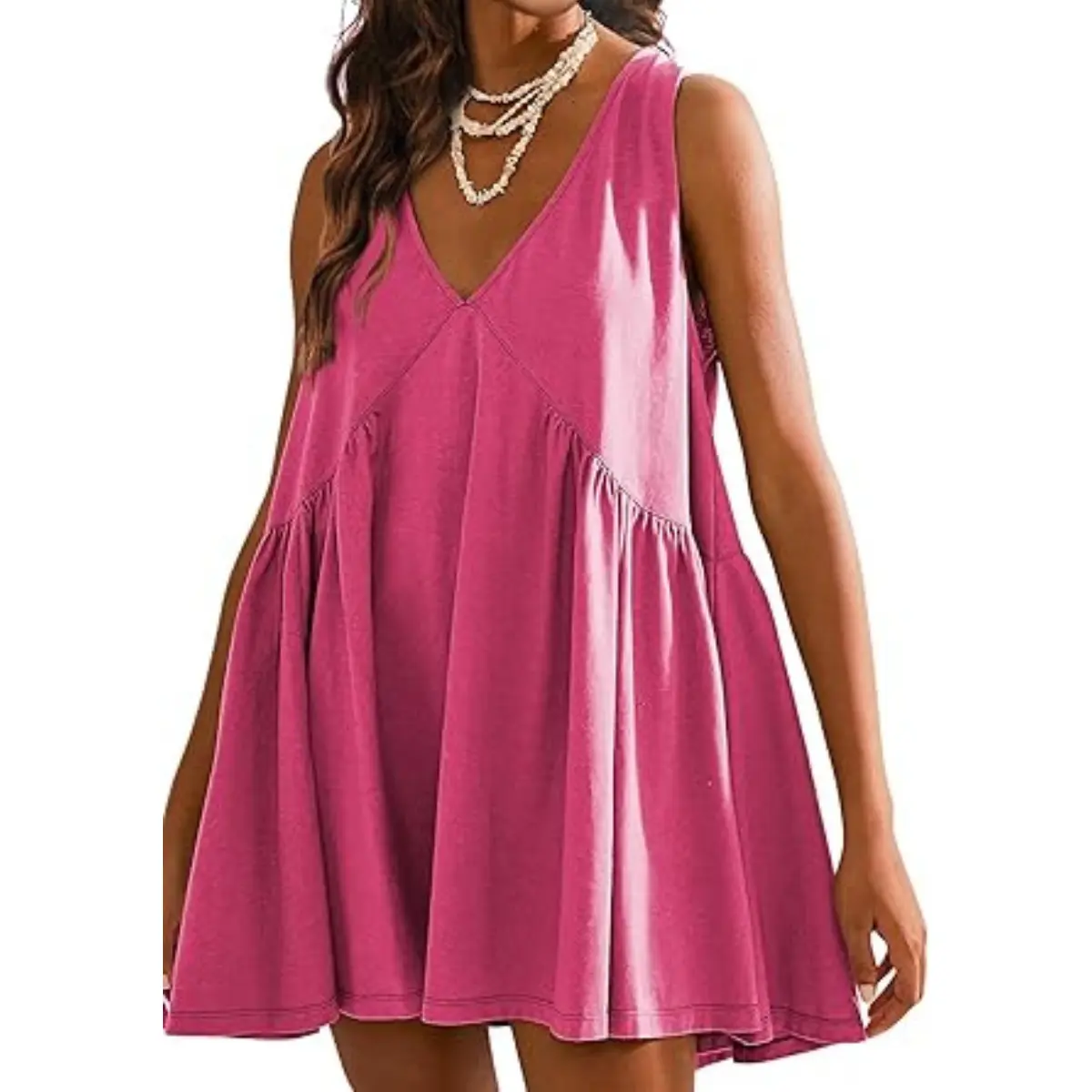 14 Pcs-Women's A-Line Sleeveless Mini Dress with Pockets