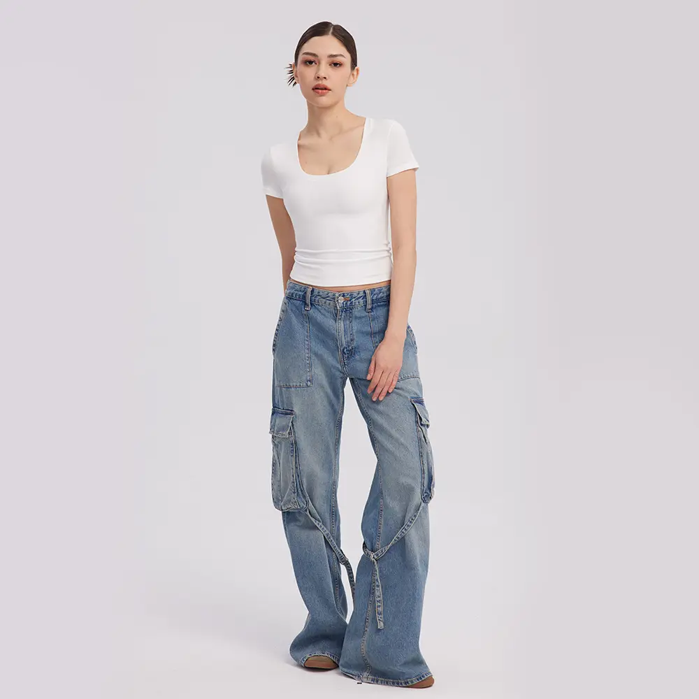 PScoop Neck Women's T-Shirt - Slim Fit Cotton Tee