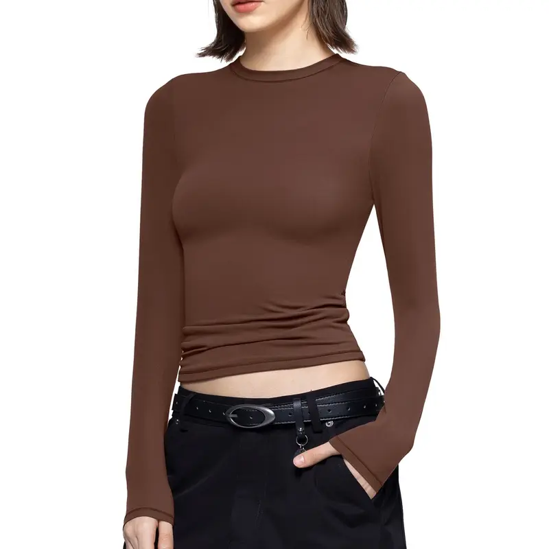 Long Sleeve Basic Tee - Slim Fit Cloud Top