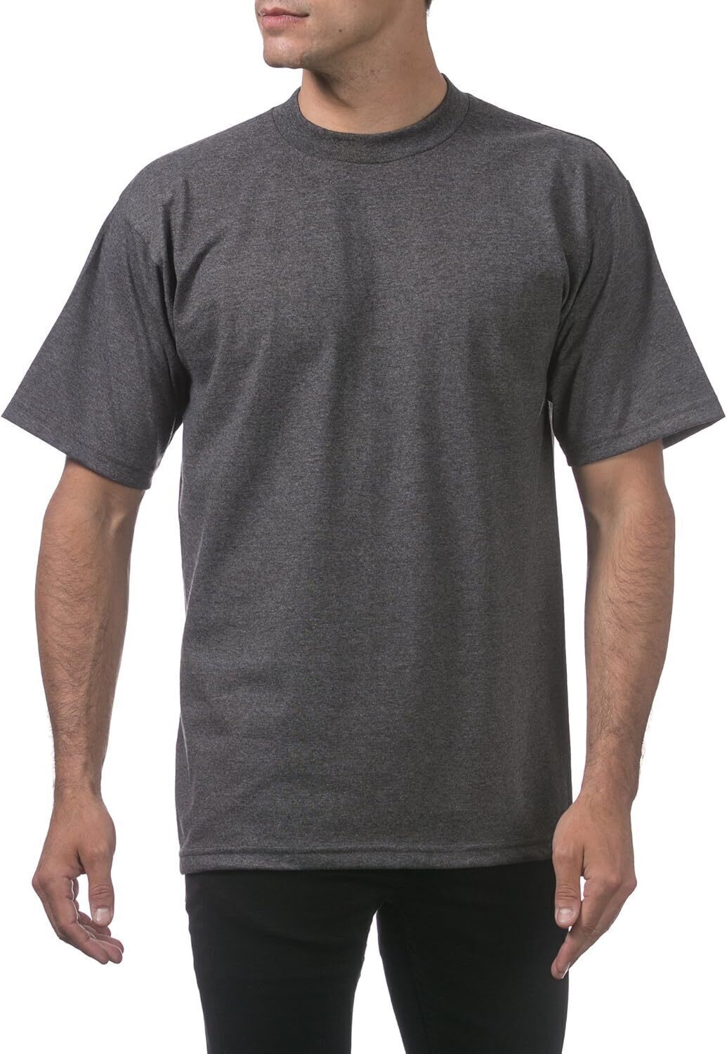 12 Pcs-Men's Heavyweight Cotton Short Sleeve Crew Neck T-Shirt
