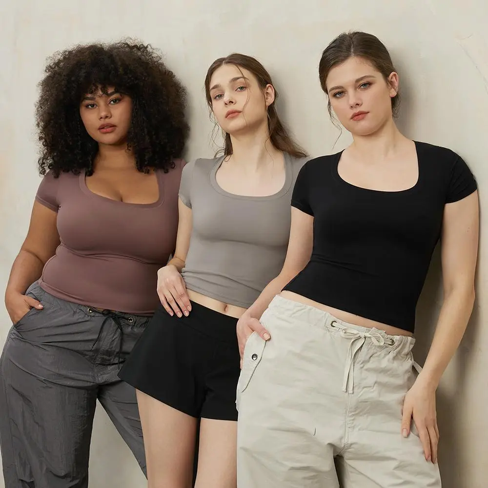 PScoop Neck Women's T-Shirt - Slim Fit Cotton Tee