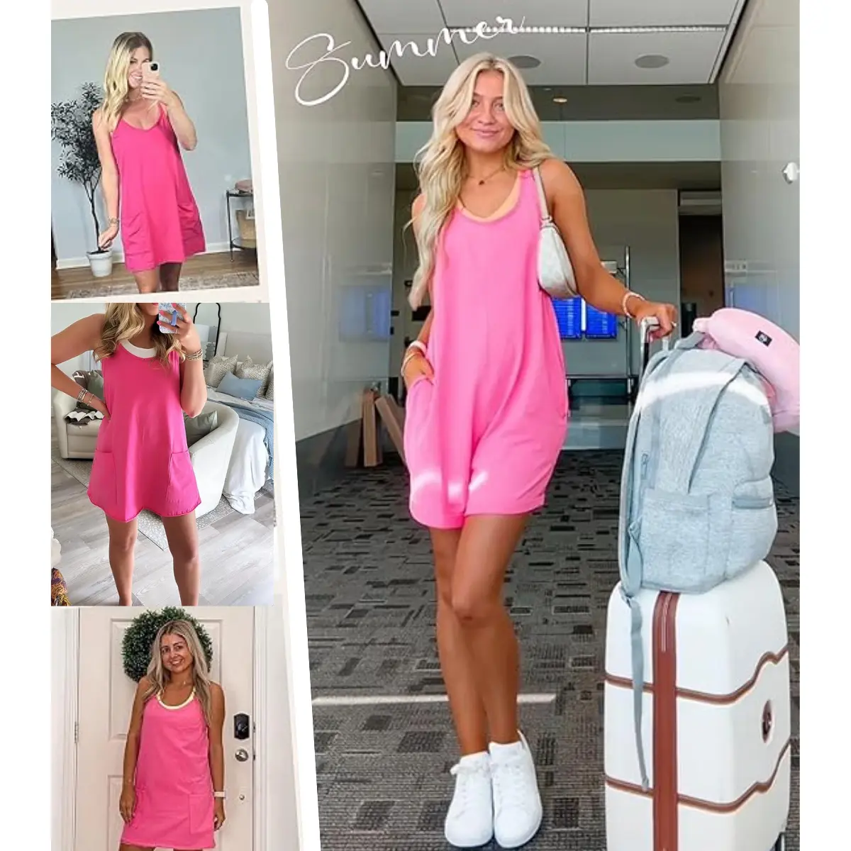 Women's Summer Sleeveless Mini Dress with Shorts