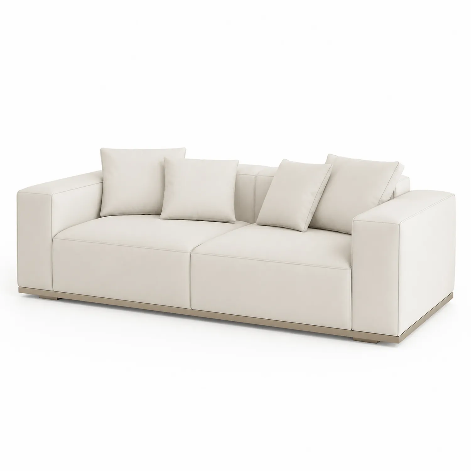 2-Sitzer Sofa Cremeweiß PU-Leder 200x90x85cm