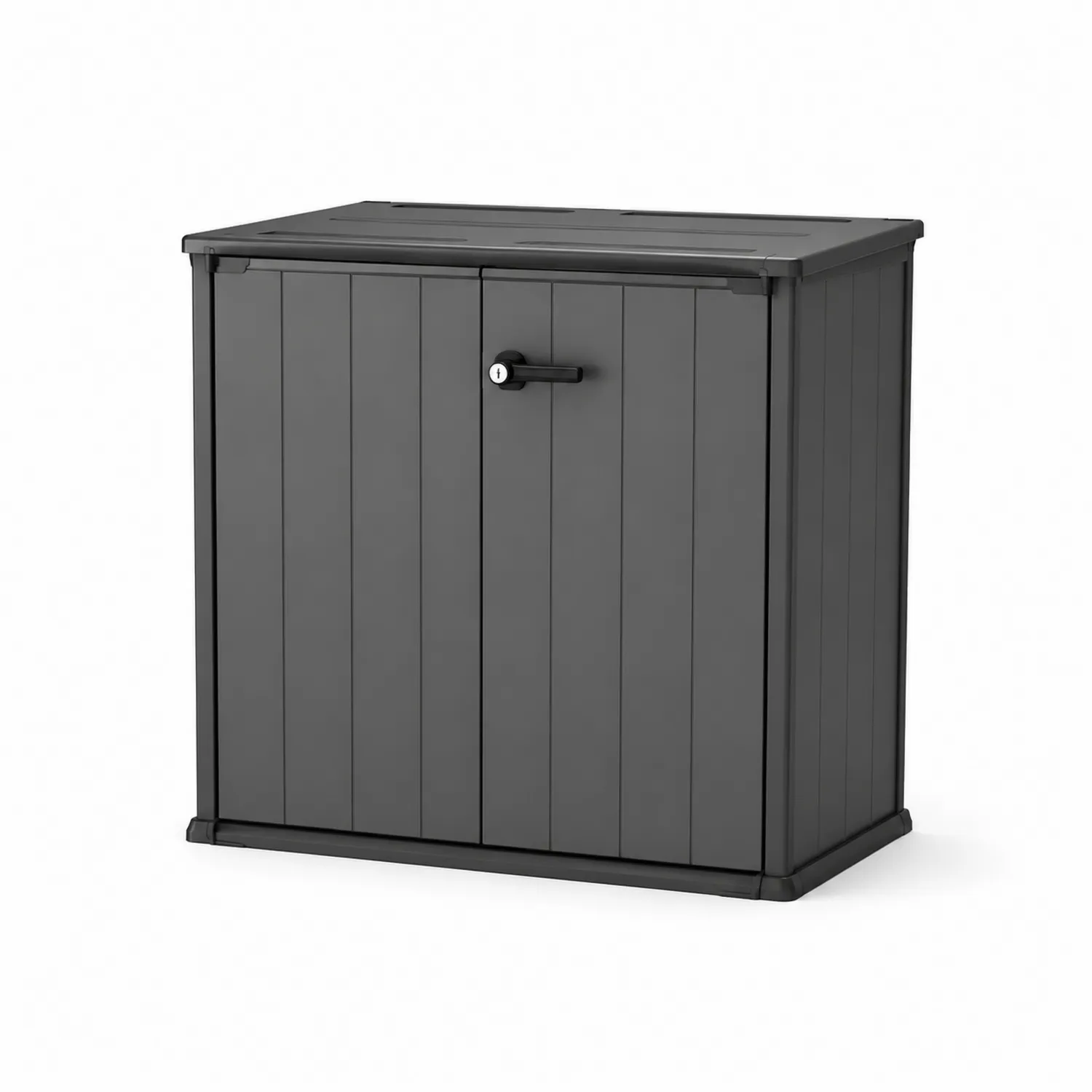 Kunststoff Aufbewahrungsbox mit Schloss Grau 110x75x90 cm