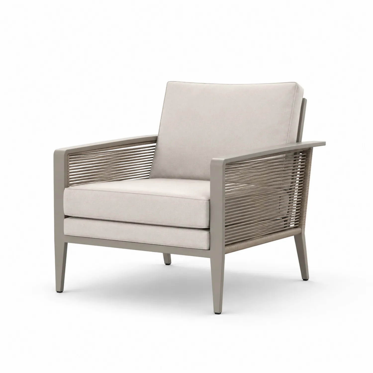 Outdoor-Sessel Aluminium Polyester Beige 75x85x83cm