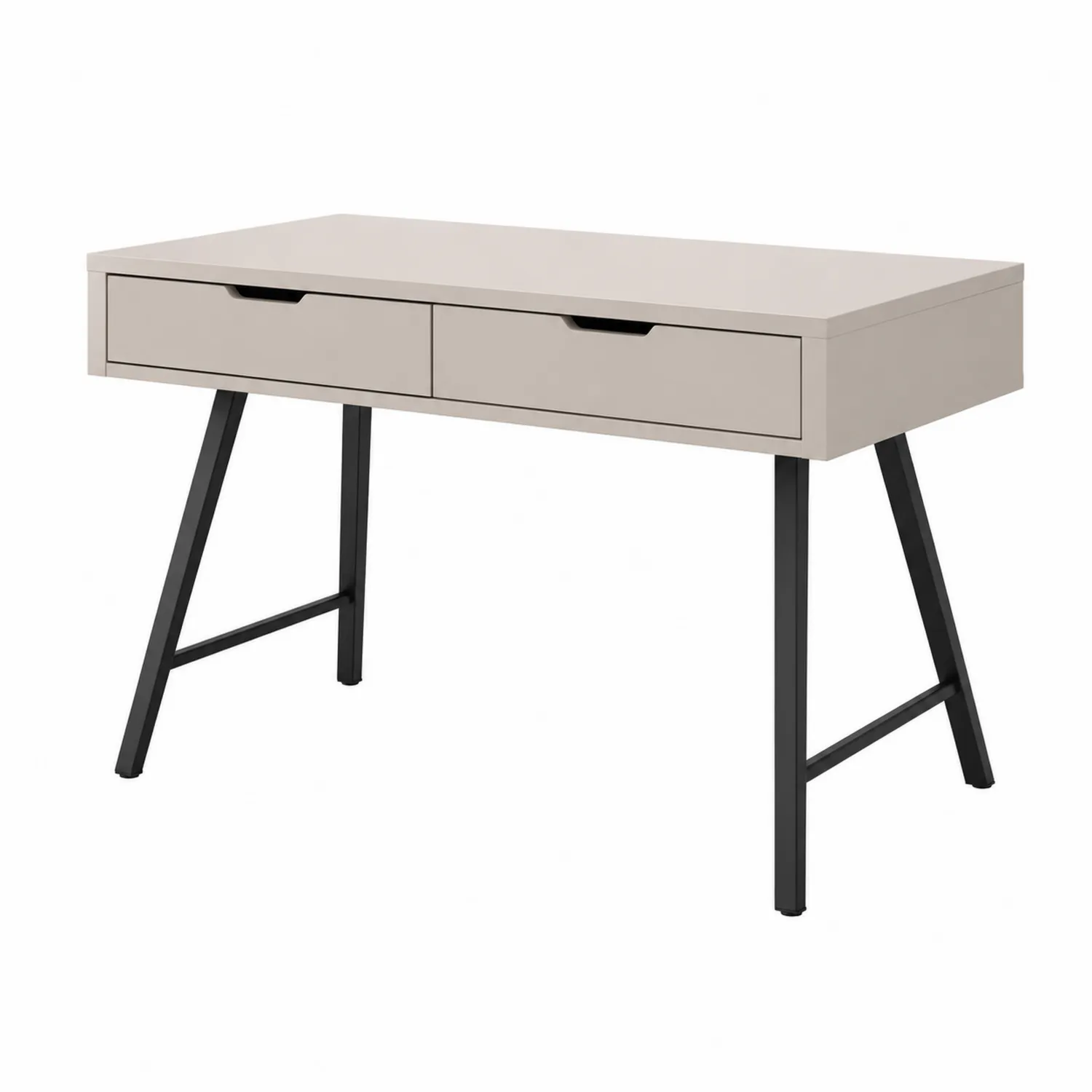 Metallschreibtisch Beige mit 2 Schubladen 120x60x75 cm