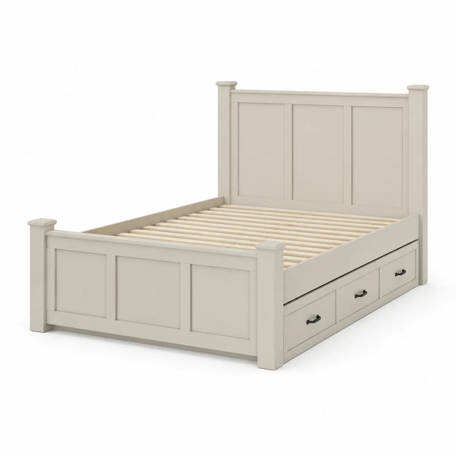 Holzbett mit Schubladen Beige 200x140 cm