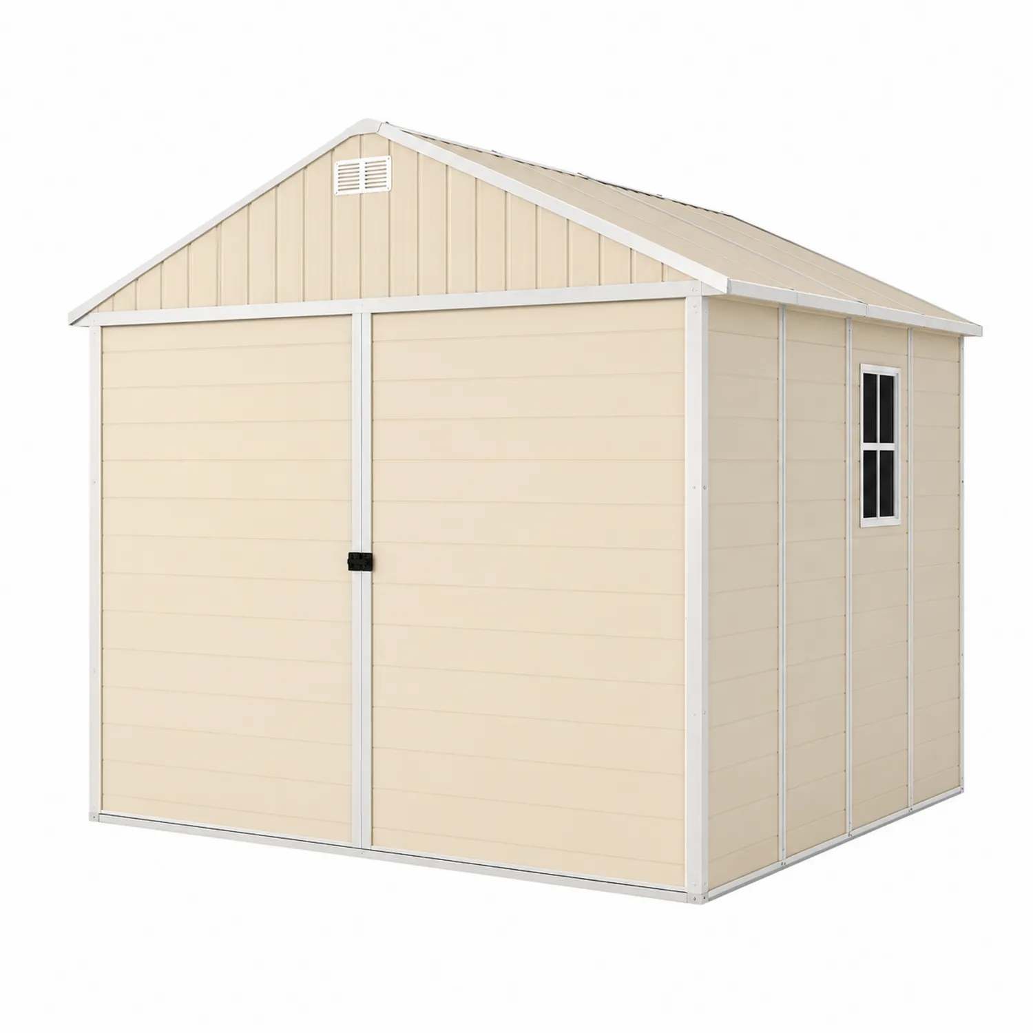 Lagerschuppen aus Polyethylen Beige mit Fenster 300x240x230 cm