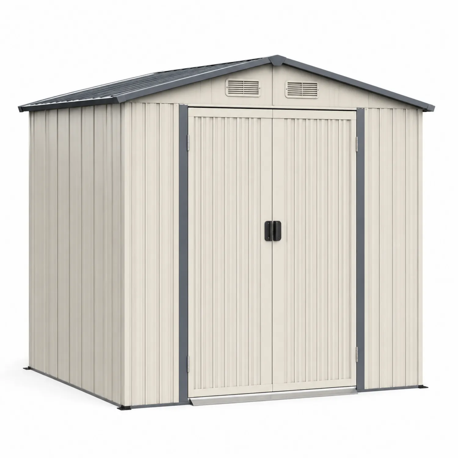 Gartenhaus aus Metall Beige/Anthrazit 213cm x 127cm x 185cm