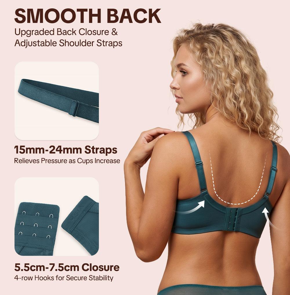 HSIA Enchante Floral Lace Plus Size Underwire Unlined Unpadded Minimizer Full Coverage Bra Women's Wear Comfortable Breathable Mesh Cup HSIA Enchante Floral Lace Plus Size Underwire Unlined Unpadded Minimizer Full Coverage Bra Women's Wear Comfortable Breathable Mesh Cup