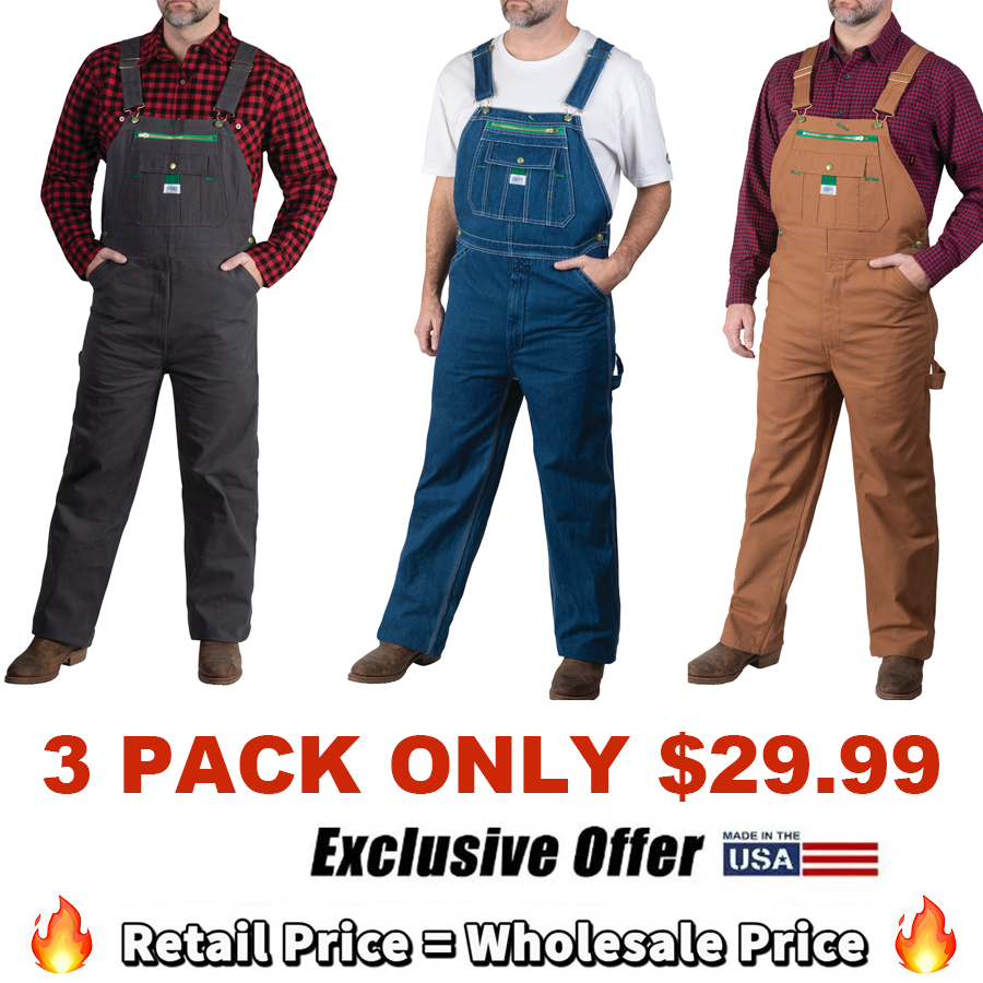 Men's Denim Stonewashed Bib Overall