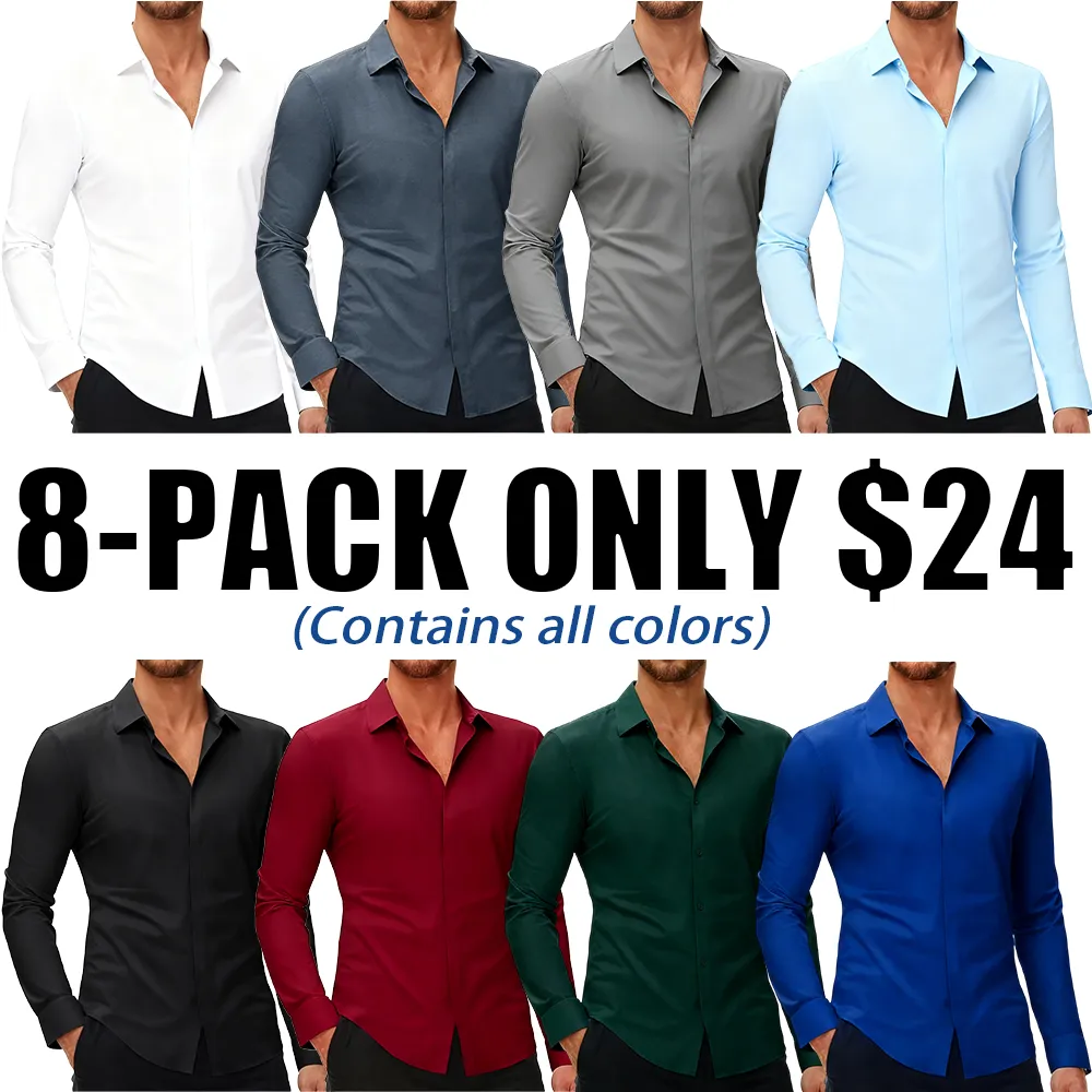 Men's 4-Way Stretch Long Sleeve Dress Shirt