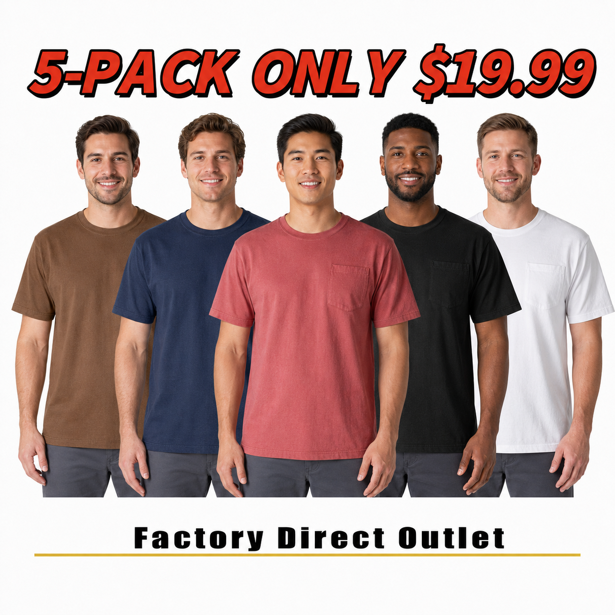 Men's Workwear Loose Fit Heavyweight Short-Sleeve Pocket T-Shirt (Also Available in Big & Tall)