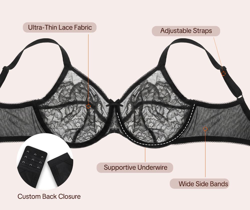HSIA Enchante Floral Lace Plus Size Underwire Unlined Unpadded Minimizer Full Coverage Bra Women's Wear Comfortable Breathable Mesh Cup HSIA Enchante Floral Lace Plus Size Underwire Unlined Unpadded Minimizer Full Coverage Bra Women's Wear Comfortable Breathable Mesh Cup