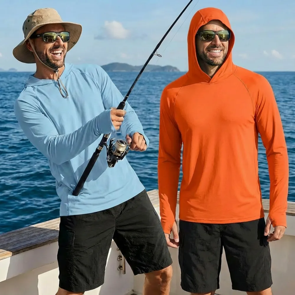 UPF 50+ Men's Sun Protection Hoodie Shirt Fishing Shirts