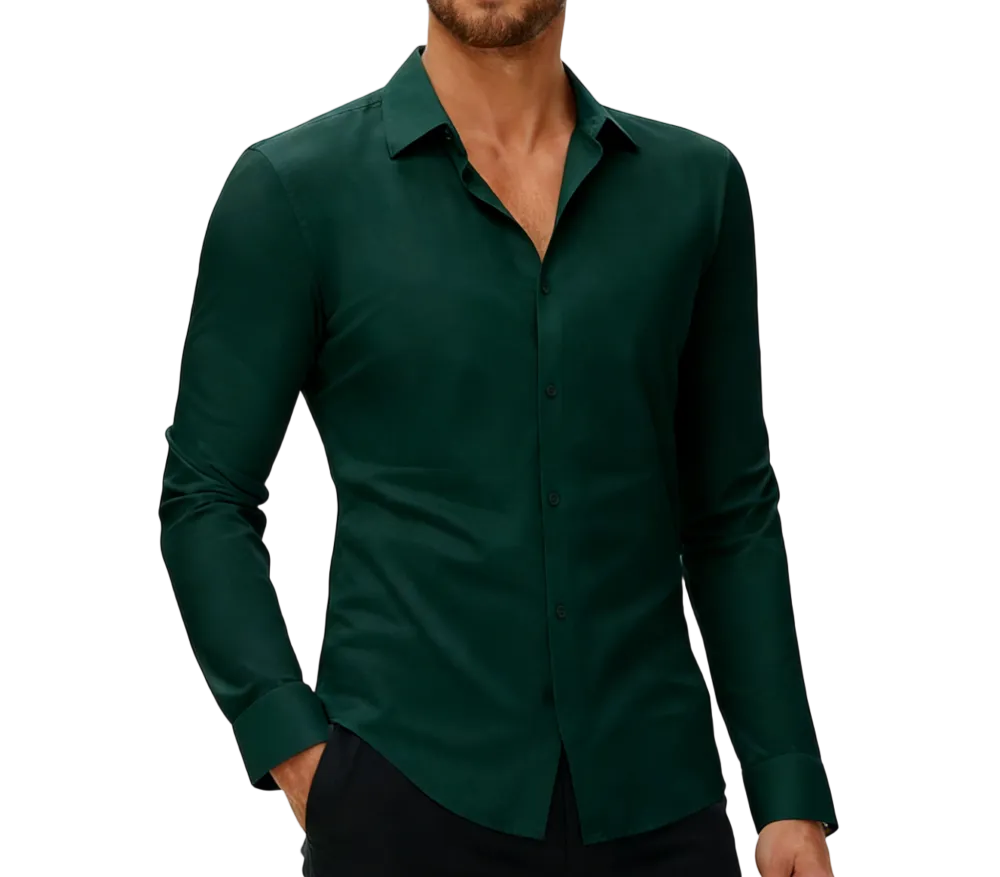 Men's 4-Way Stretch Long Sleeve Dress Shirt