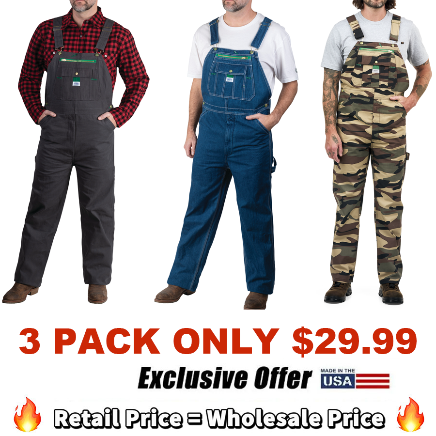 Men's Denim Stonewashed Bib Overall