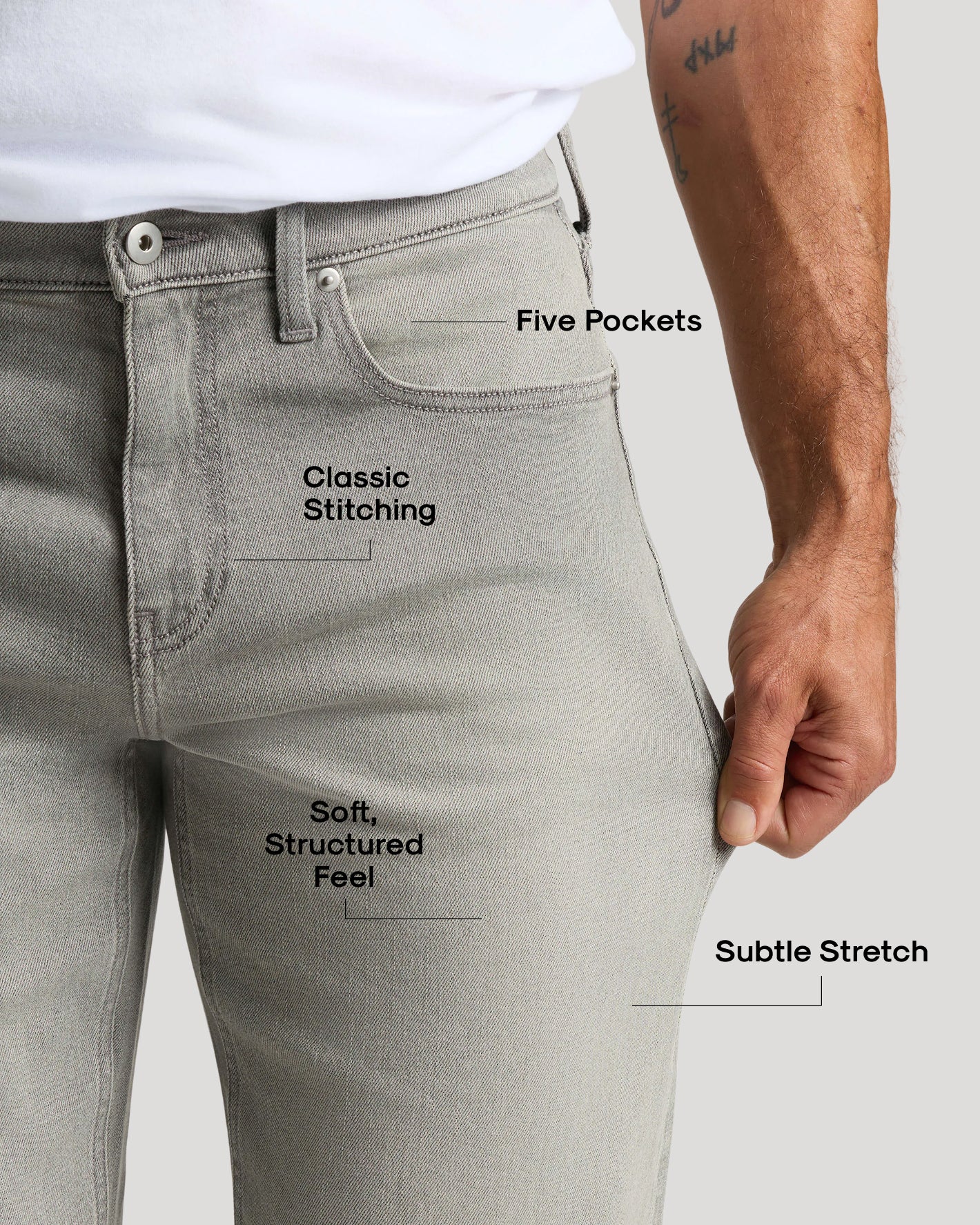 Straight Low‑Stretch Jeans (3‑Pack)