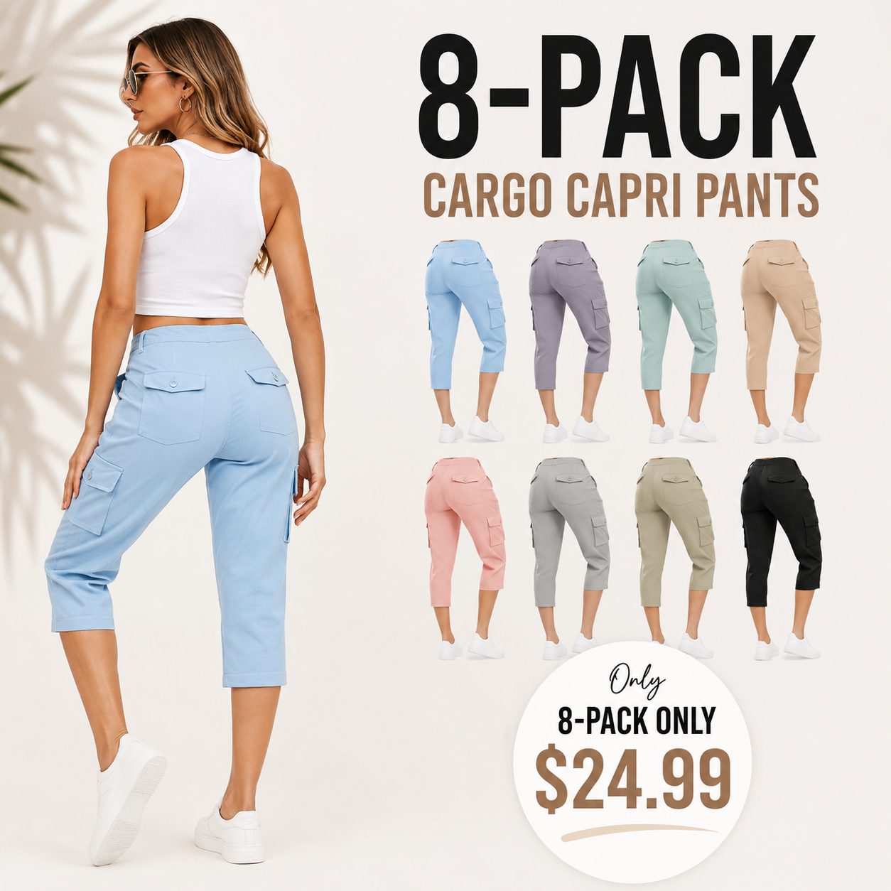 ❤️Women's Lightweight Cargo Capris