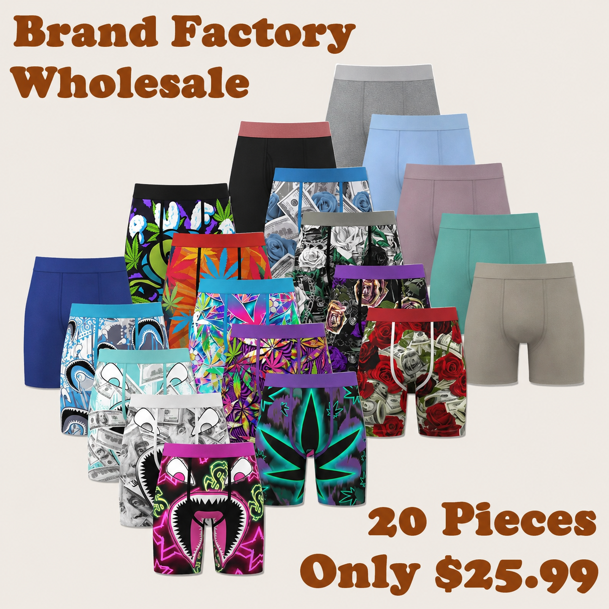 Men's Novelty Graphic Long Leg Boxer Briefs