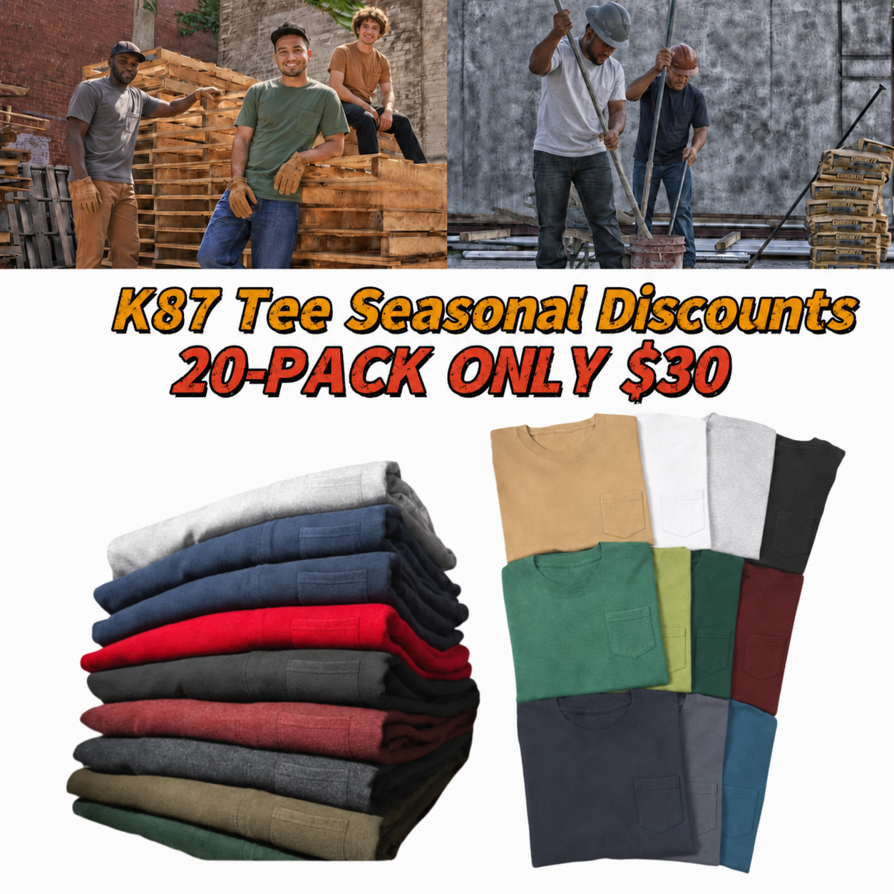 Men's K87 Workwear Loose Fit Heavyweight Short-Sleeve Pocket T-Shirt (Also Available in Big & Tall)