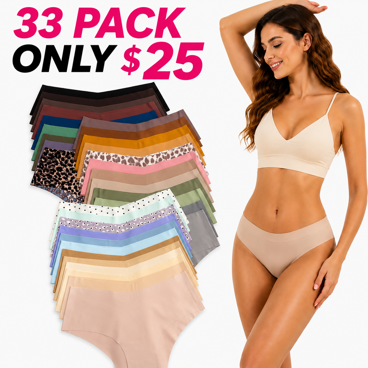 ✨ Women’s Seamless Briefs, Soft Breathable Stretch Panties