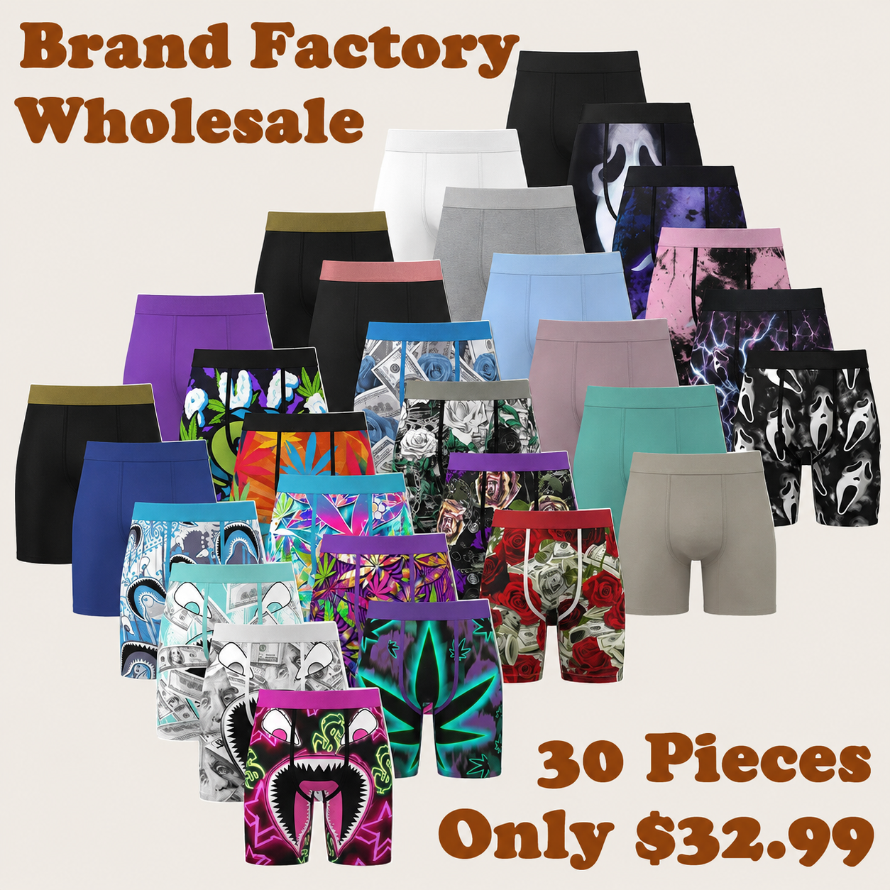 Men's Novelty Graphic Long Leg Boxer Briefs