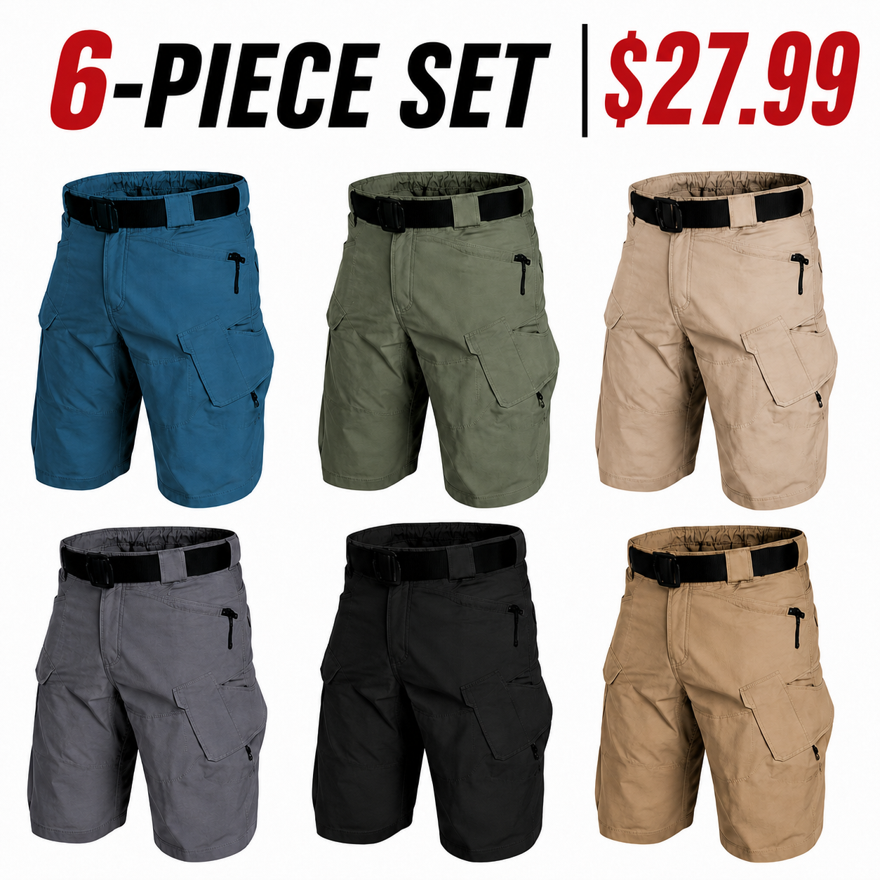 Men's Multifunctional Waterproof Multi-pocket Outdoor Tactical Shorts
