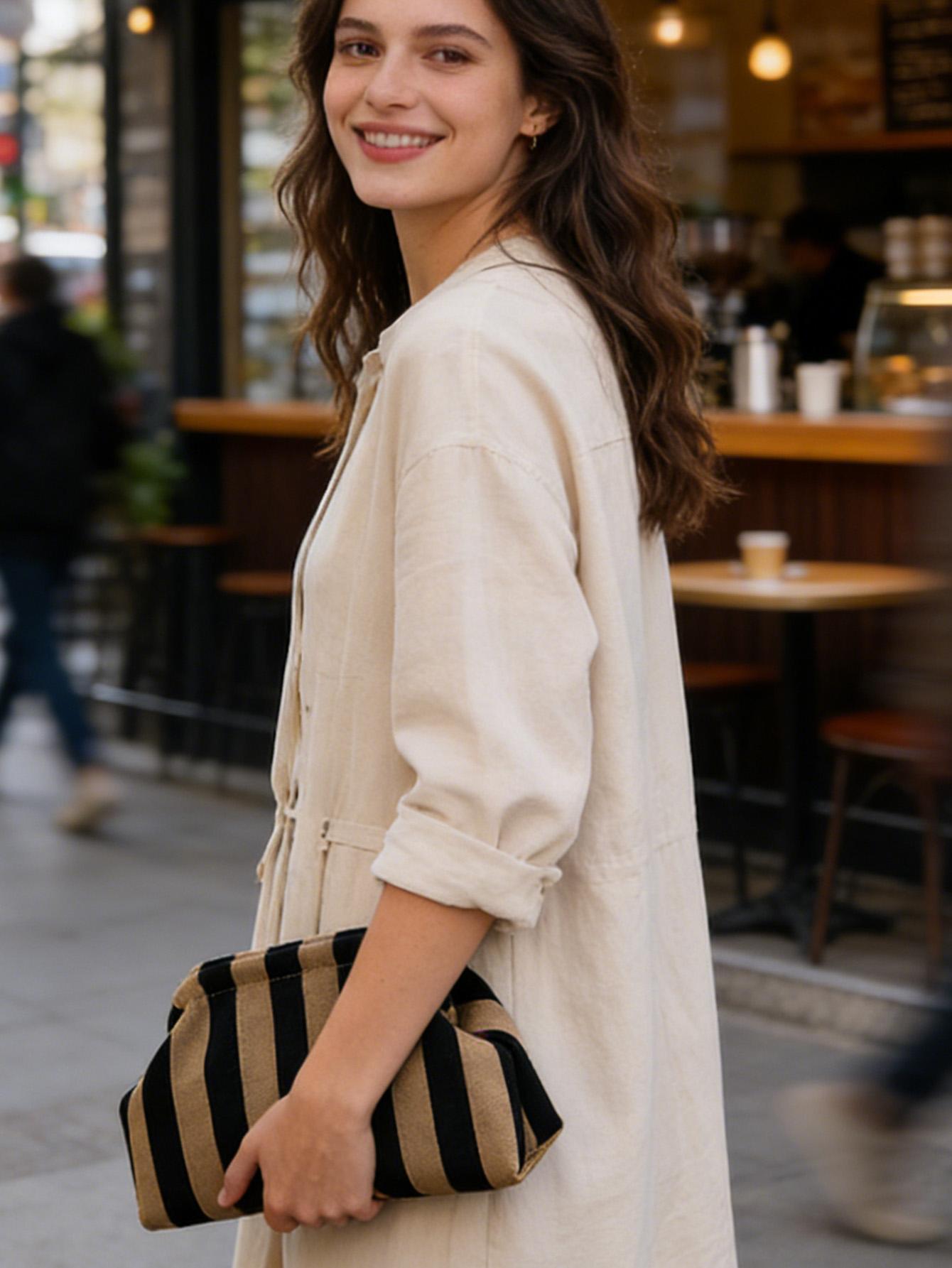 Women's Striped Cloud Handbag