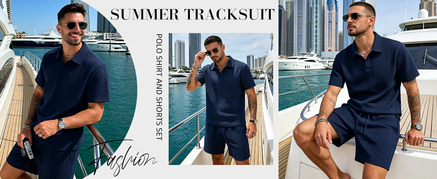 Shorts Set Collar Athletic Jogging Summer Tracksuit