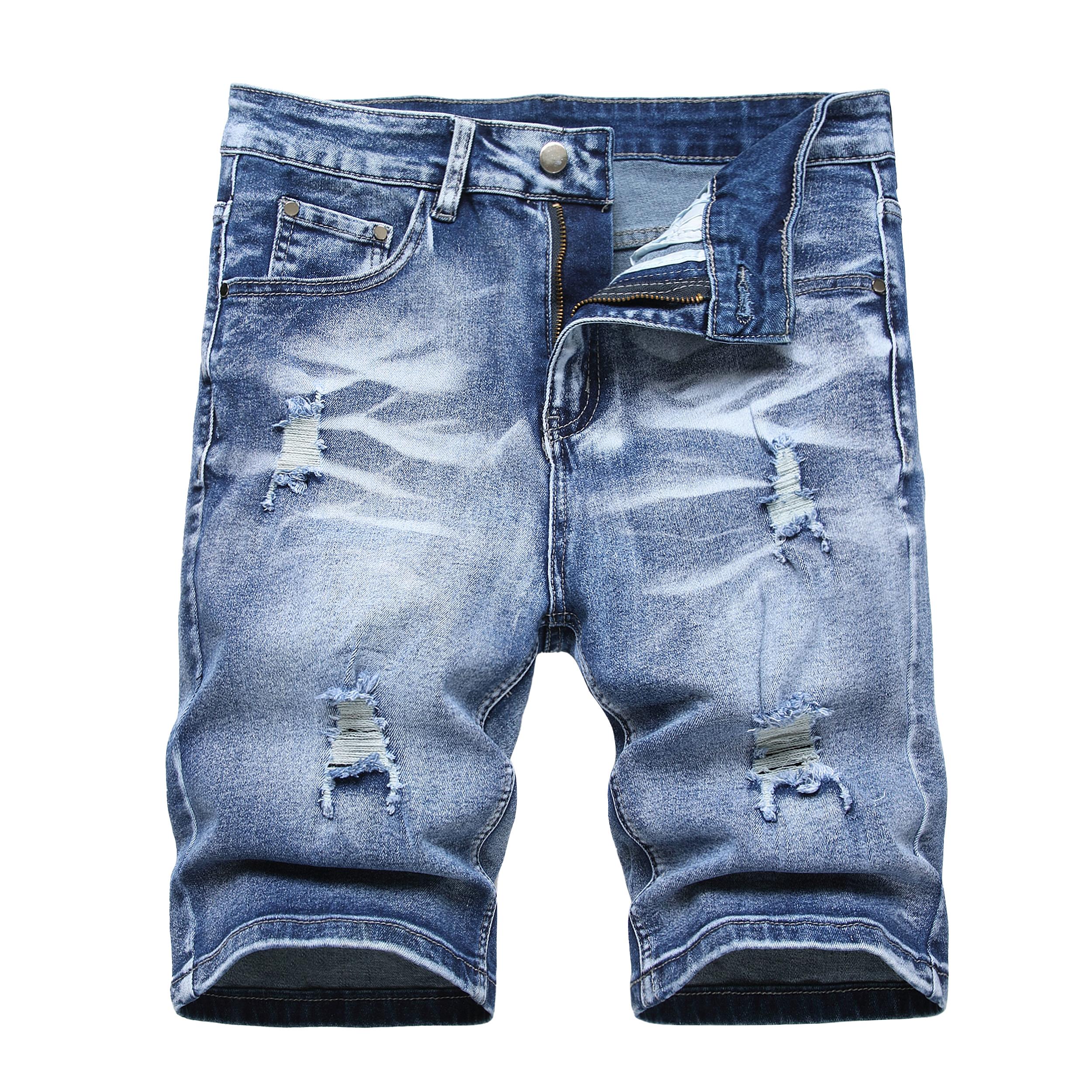 JUNBAOSS Men's Slim Fit Stretch Denim Shorts Ripped Skinny Jean Shorts for Men, Distressed Fashion Straight Comfort Flex Waist Short Denim Jean, Menswear Classic Street Style Cotton Fabric Jean Natural Hipster Personalized Stylish Jeans with Pockets JUNBAOSS Men's Slim Fit Stretch Denim Shorts Ripped Skinny Jean Shorts for Men, Distressed Fashion Straight Comfort Flex Waist Short Denim Jean, Menswear Classic Street Style Cotton Fabric Jean Natural Hipster Personalized Stylish Jeans with Pockets