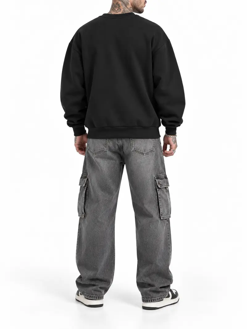 Men’s 2-Pack Fleece Crewneck Sweatshirts - Loose Relaxed-Fit Menswear, Stylish Long Sleeve Pullovers with Kangaroo Pockets, Small Logo Detail, Sports Casual Streetwear for Autumn Winter, Gym, Everyday Wear Men’s 2-Pack Fleece Crewneck Sweatshirts - Loose Relaxed-Fit Menswear, Stylish Long Sleeve Pullovers with Kangaroo Pockets, Small Logo Detail, Sports Casual Streetwear for Autumn Winter, Gym, Everyday Wear